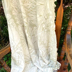 Tropical Breeze Throw Toile Matelasse Light Sage and Natural NEW Made in USA